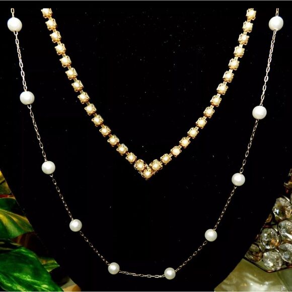 ELEGANT VINTAGE FX PEARL JEWELRY SIGNED NAPIER NECKLACE EARRINGS PIN BROOCH LOT - Picture 9 of 16